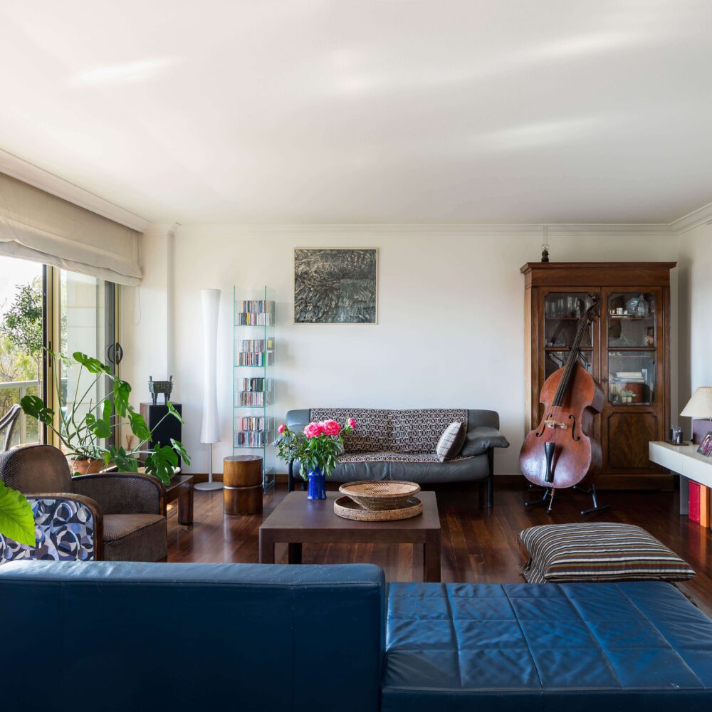 vue frontale du même salon, appartement familial avec extérieur en vente à Saint-Cloud par l'agence Immobilière 21JUIN.